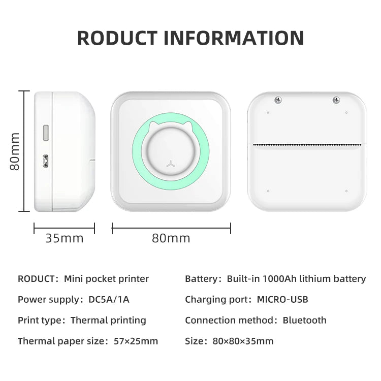 Wireless Mini Thermal Printer for Photos