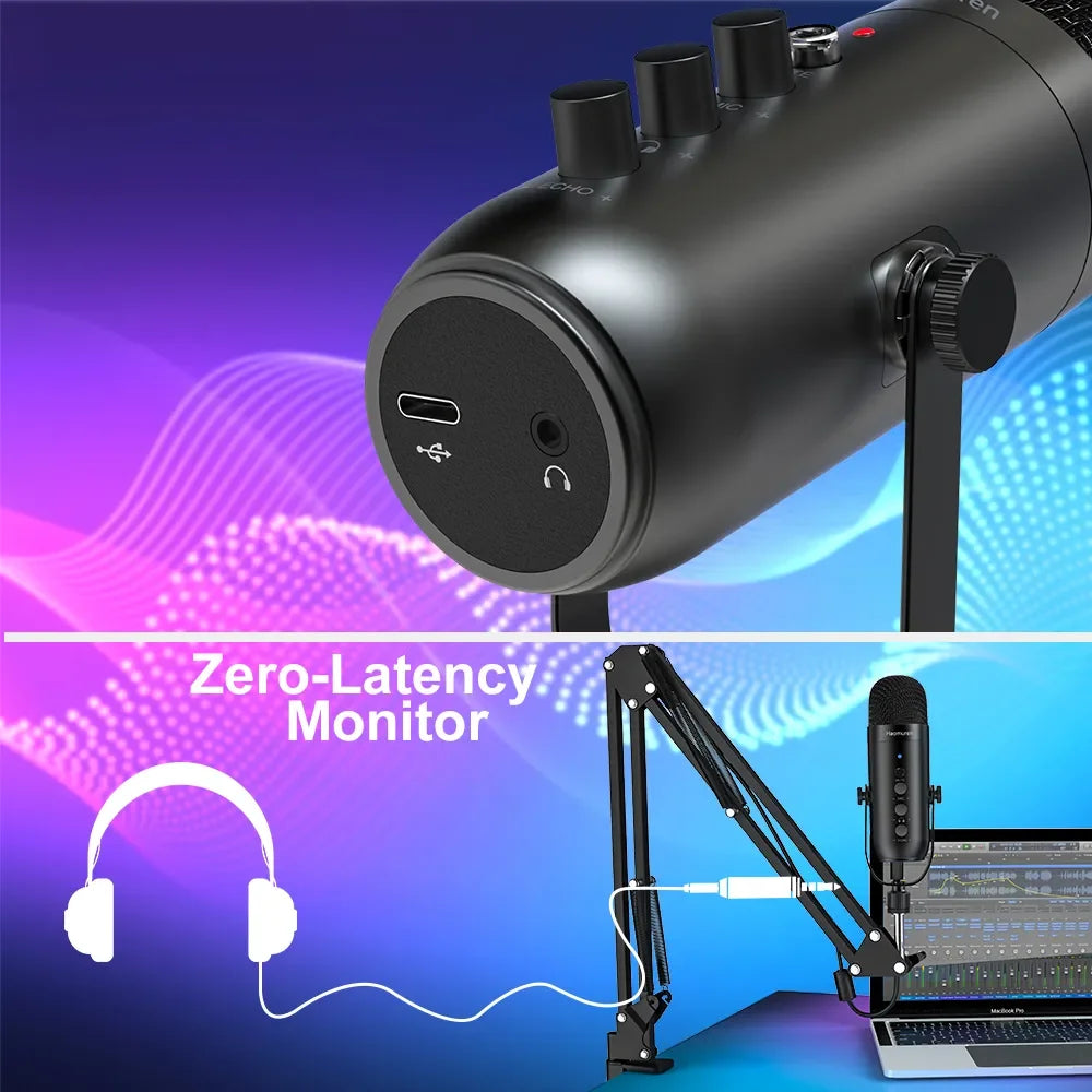 USB Podcast Microphone Kit with Arm